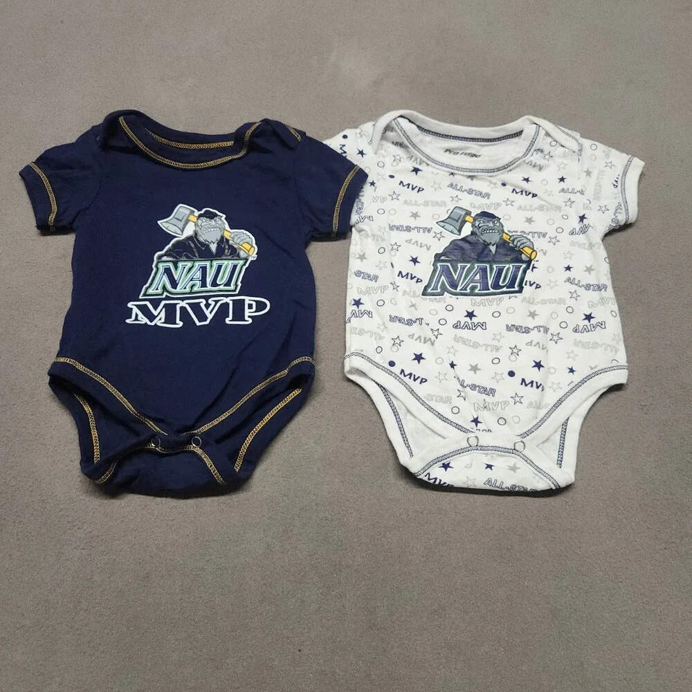 Pro Edge NAU MVP Infant Bodysuit 3-6M Navy White 100% Cotton Graphic Print Baby